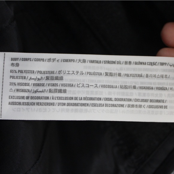 Abercrombie loose pleated pants black texture fuzzy warm 32/34 - Picture 6 of 7